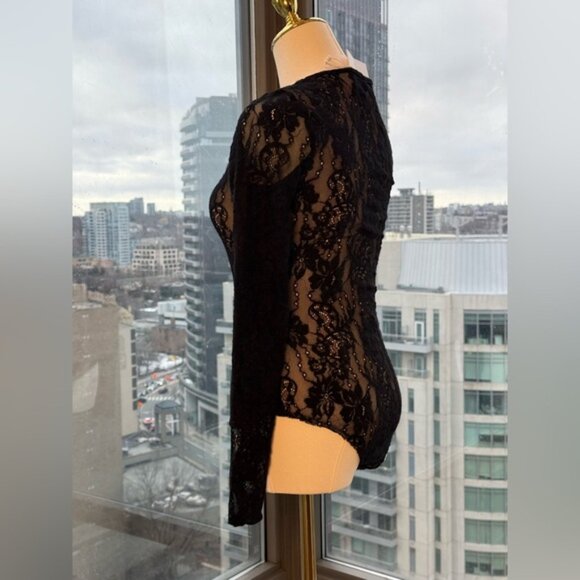 🆕 ZIMMERMANN 🧿 NWT Lace Long Sleeve Bodysuit, Black Sz 0 US 2 - Picture 5 of 16